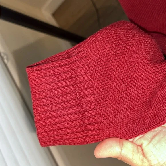 OSCAR DE LA RENTA Burgundy Knitwear Sweater